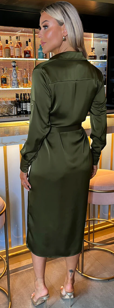 Satin Shirt Dress