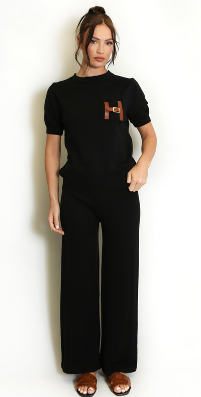 Soft Knit H Motif Jumper & Wide leg trouser set