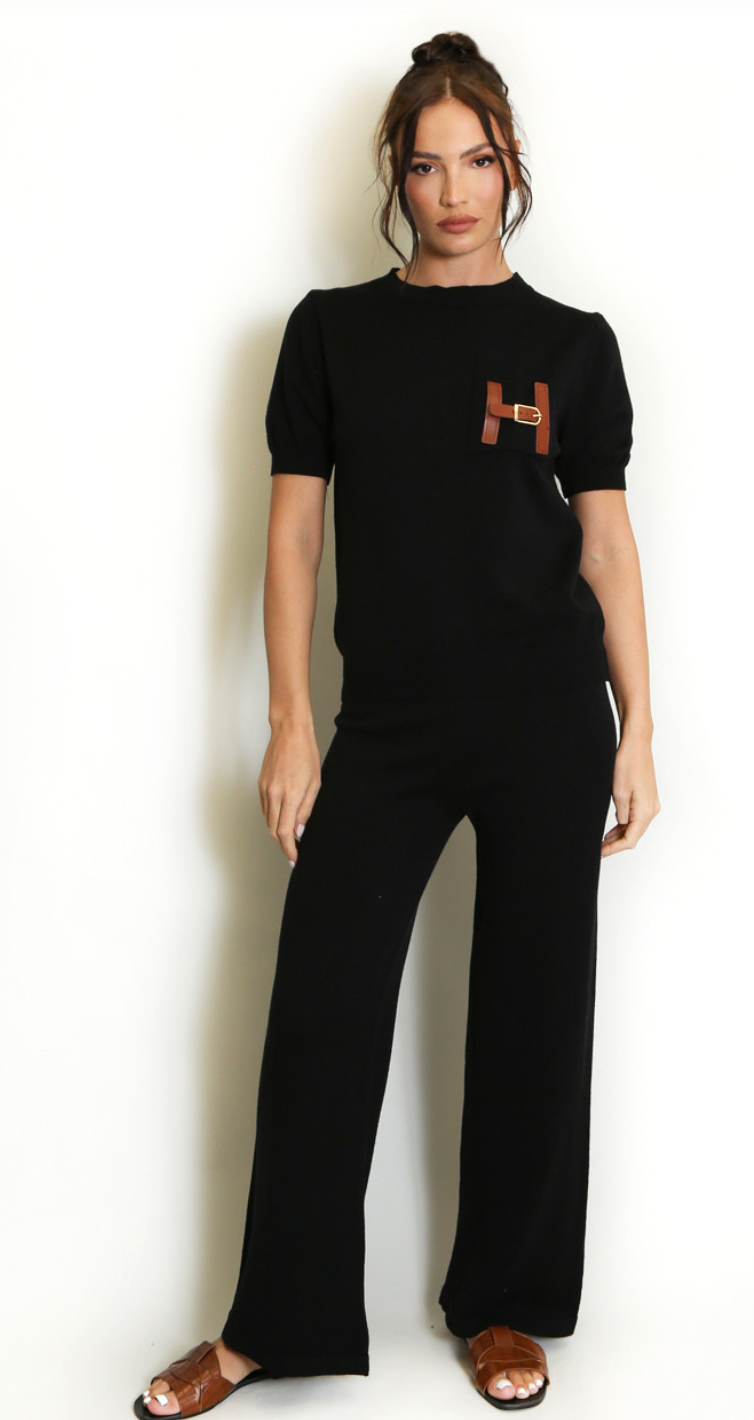 Soft Knit H Motif Jumper & Wide leg trouser set