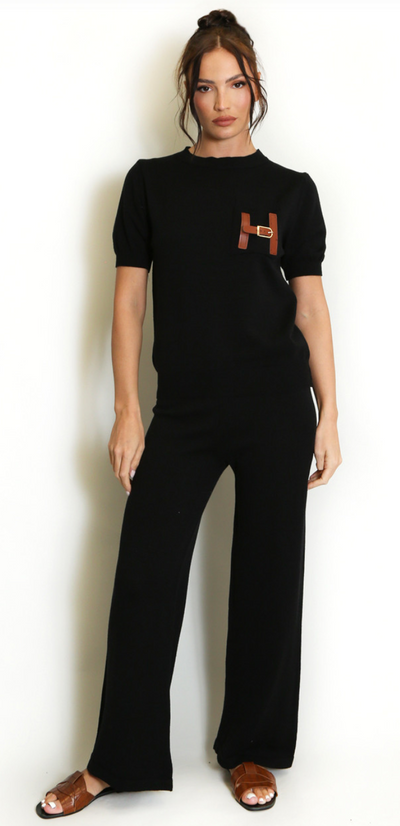 Soft Knit H Motif Jumper & Wide leg trouser set