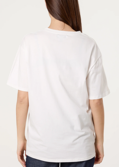 Leopard Stretch Relaxed T-shirt in Ivory