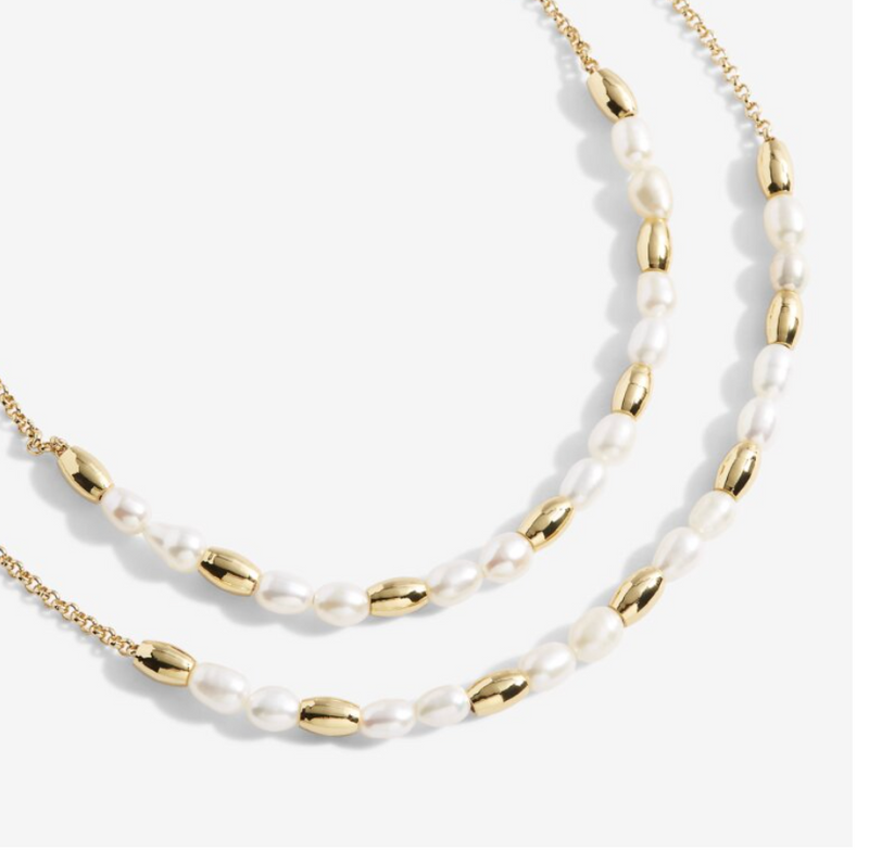 Riviera rice pearl necklace
