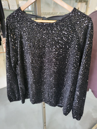 Sequin bow tie top