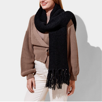 Chunky Knit Scarf Black