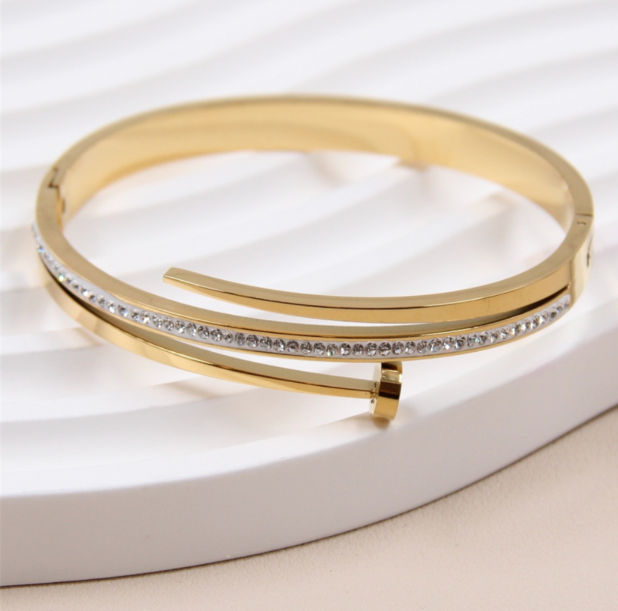 Diamanté Nail Bangle