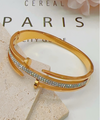 Double Nail Diamante Bangle