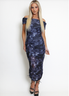 Bardot Ruched Midi Dress