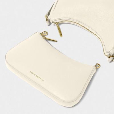 Aria Scoop Crossbody in Ecru