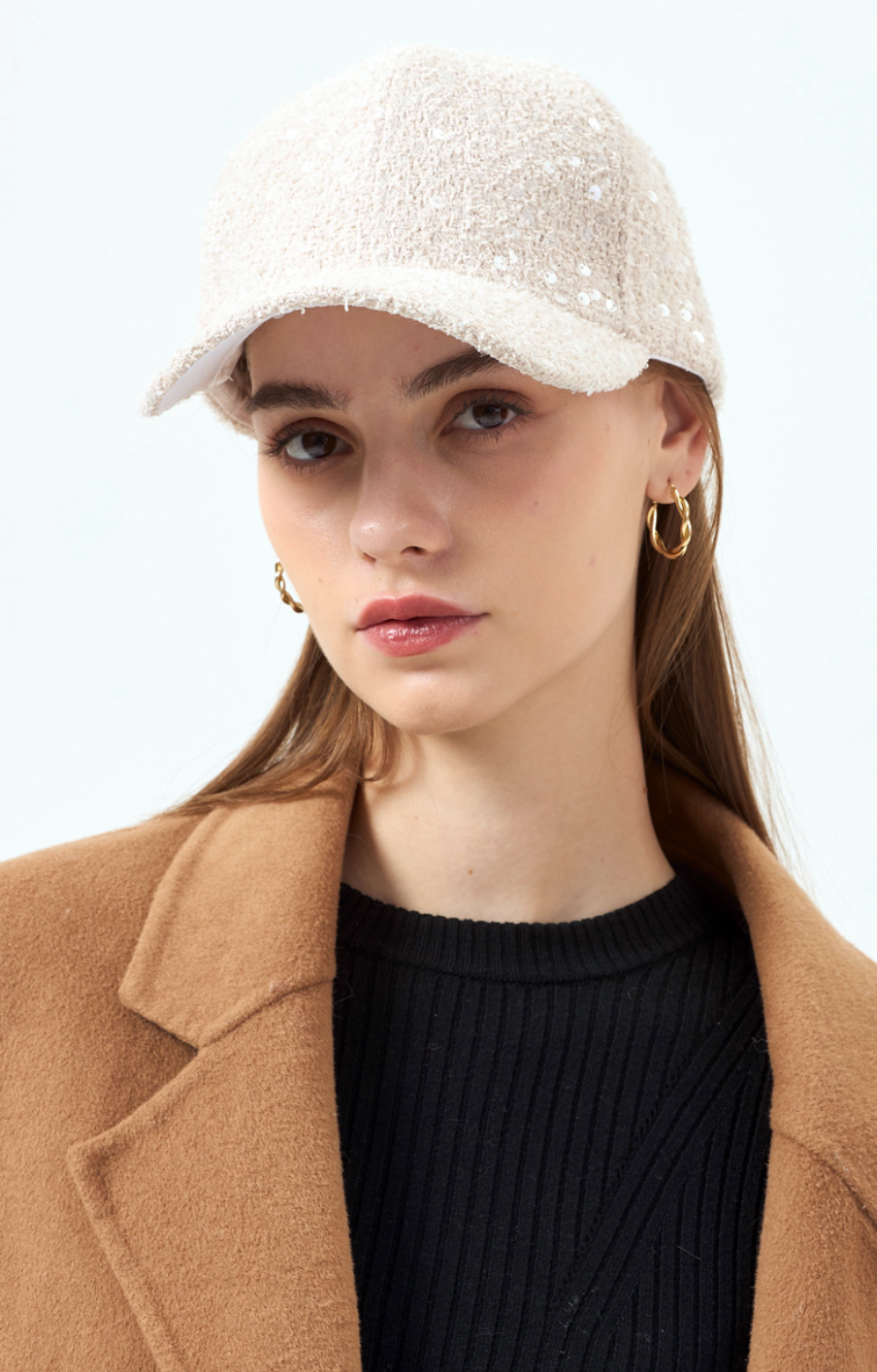 Tweed Sequin Cap