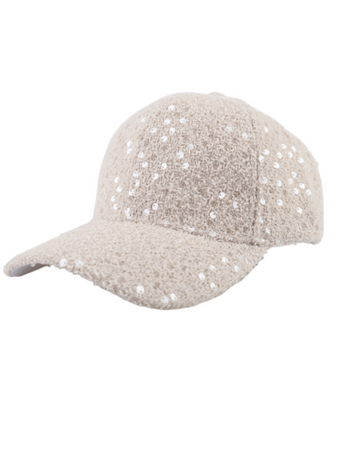 Tweed Sequin Cap