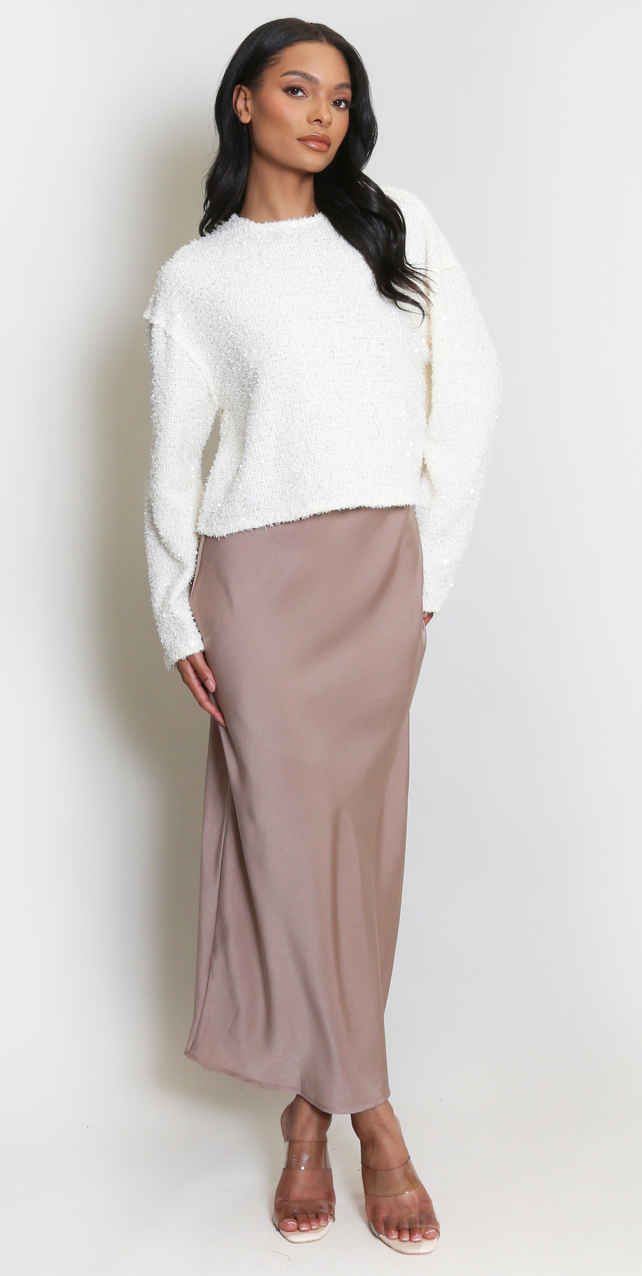 Satin Midi Skirt