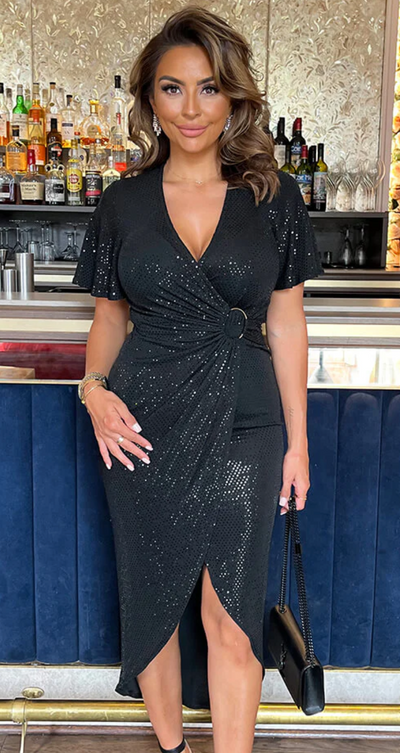 Sparkle Wrap Dress