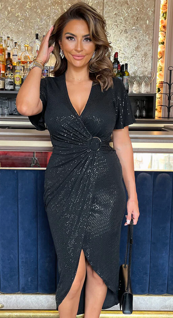glitter wrap dress Sparkle Wrap Dress