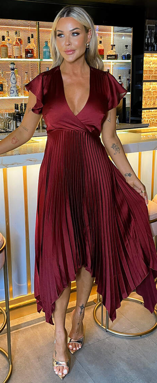 Burgundy Wrap Dress