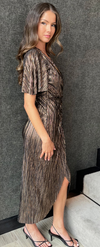 Bronze Wrap Dress