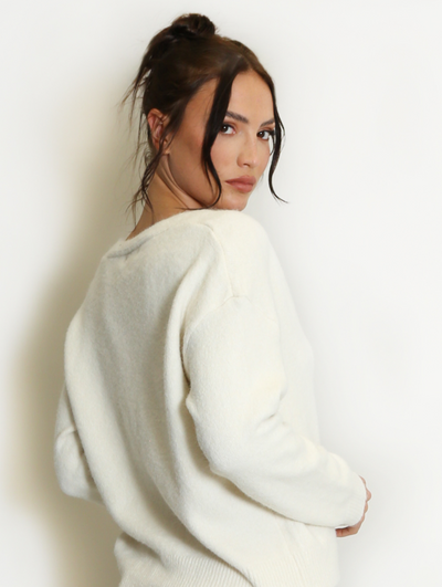 Wool blend Cardigan with H Motif