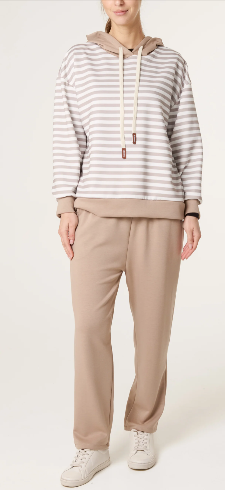 Striped Hooded Tracksuit in soft touch fabric