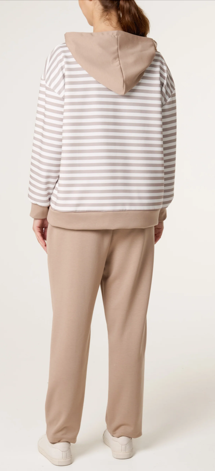 Striped Hooded Tracksuit in soft touch fabric