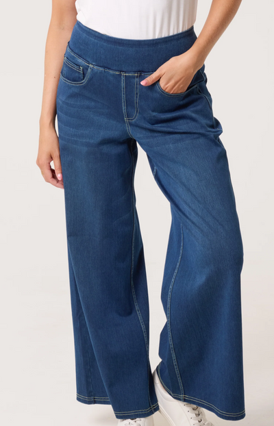 Wide waistband & wide leg Jeans
