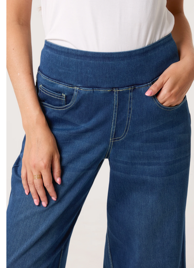 Wide waistband & wide leg Jeans