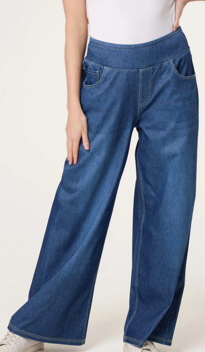 Wide waistband & wide leg Jeans