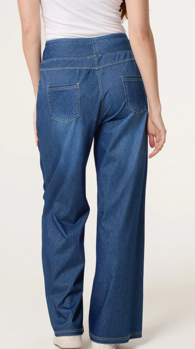 Wide waistband & wide leg Jeans