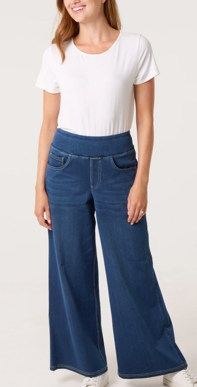 Wide waistband & wide leg Jeans