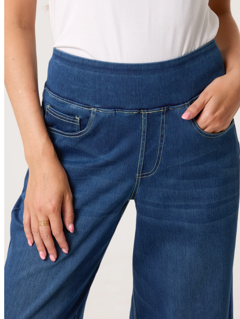 Wide waistband & wide leg Jeans