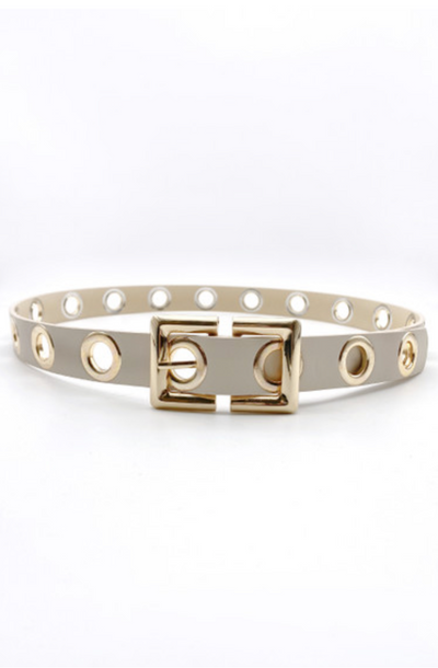 Eyelet skinny belt